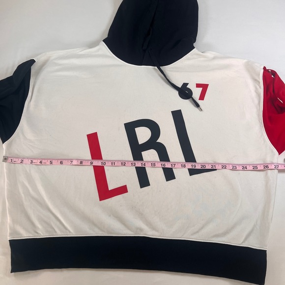 Lauren Ralph Lauren LRL 67 Colorblock Hoodie Womens XL White Red Black - Picture 6 of 7